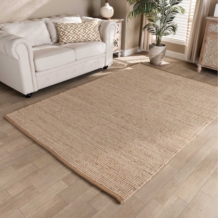 Baxton Studio Michigan Modern and Contemporary Natural Brown Handwoven Hemp Blend Area Rug 188-11841-ZORO